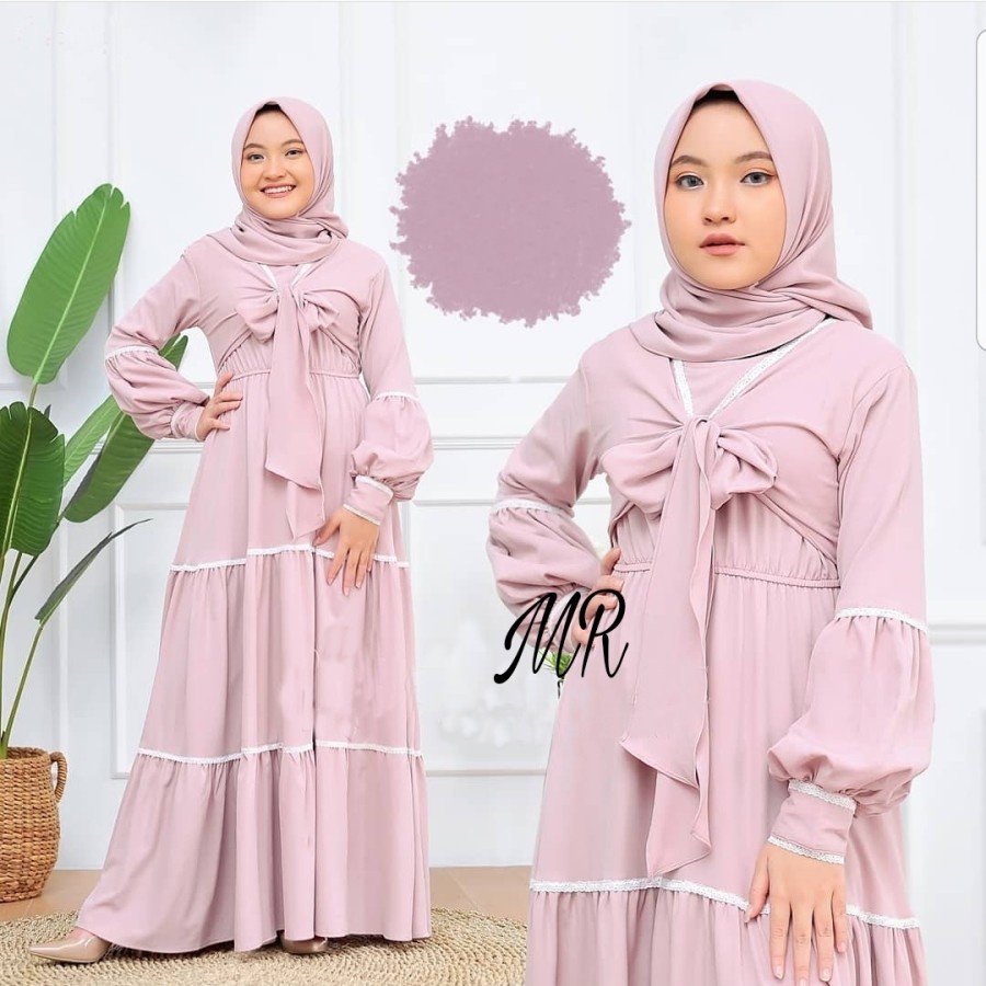 Baju Maxi Anak Perempuan Remaja Ld 90cm 11 -14 Tahun List Melasti