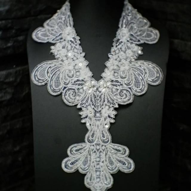 Renda bordir Dada Set Tangan Payet