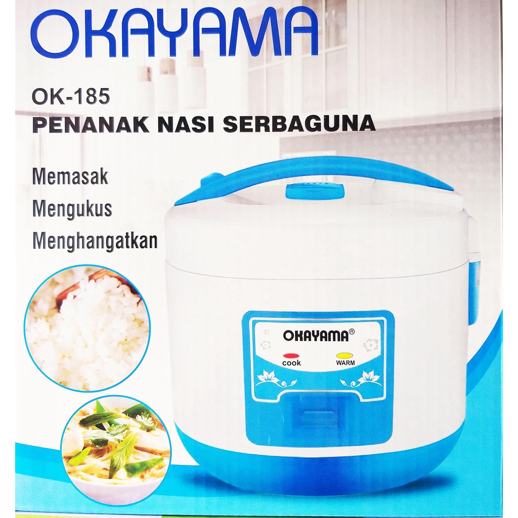 Rice Cooker Okayama OK 185 1,8 Liter Penanak Nasi 3 in 1 Food Grade - Magic Com 1.8 Liter 3in1