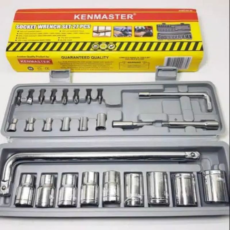 Kenmaster  , 27 PCS  ,  Kunci Sock Set  ,  Socket Wrench Set Kunci Sok