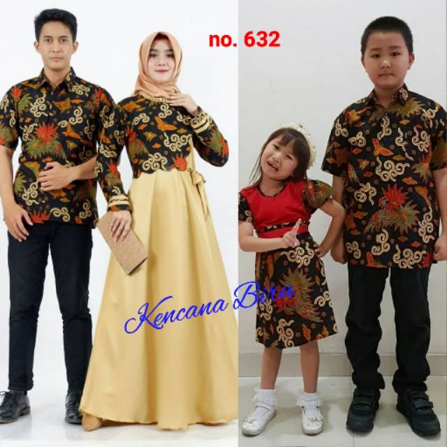 632 couple batik keluarga dewasa M-XXL,anak 2-12 thn, sarimbit gamis baju muslim