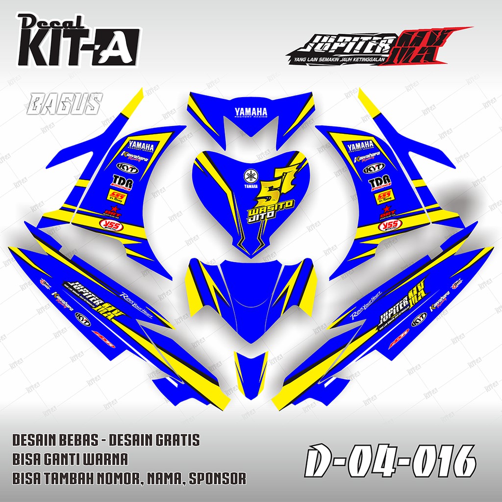 Jual Decal Stiker Motor New Jupiter MX Biru Sticker Striping Custom New MX D O4 016 Indonesia Shopee Indonesia