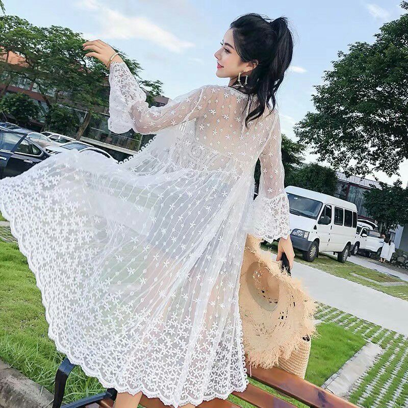 08511 Outwear outer cardigan panjang putih wanita import auter kardigan murah cewek import korea
