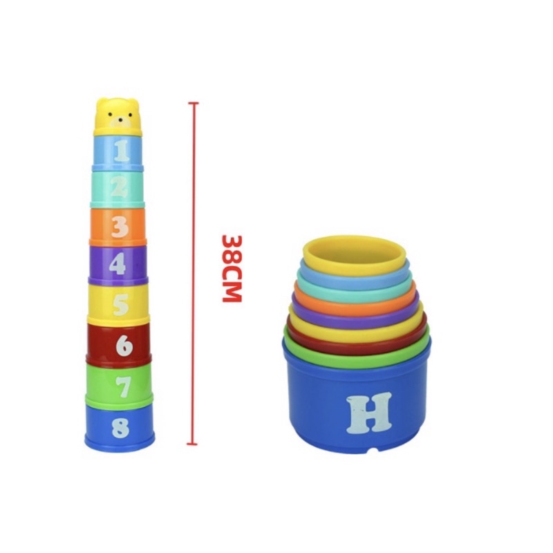 Stacking Cup Toys Mainan Susun Gelas Cup Belajar Angka Huruf Abjad Anak Mainan Edukasi Sensorik Motorik Anak