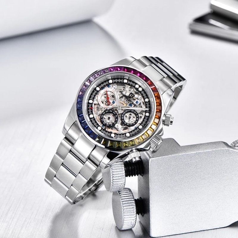 Jam Tangan Pagani Design Automatic Homage Daytona Cosmograph Rainbow La Montoya Openwork