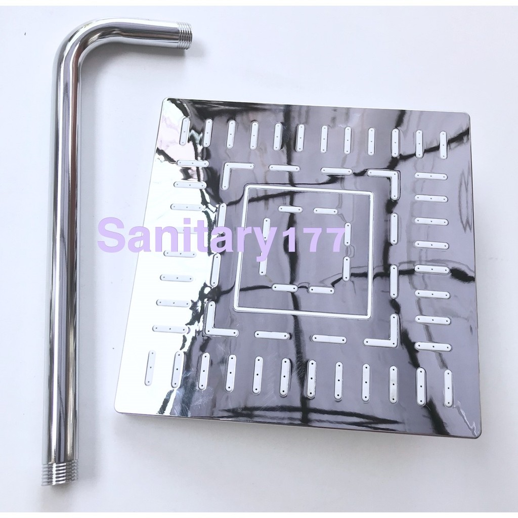 Wall Shower Tembok Gede 8.5 Inch Putih Augusto WS203- Shower Tembok Tanam Minimalis Chrome Murah semprotan mandi bathroom kotak