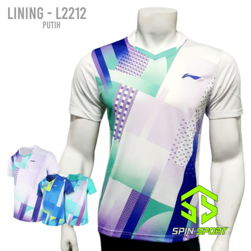 [L2212 Putih] Lining Summer Collection Kaos Baju Lining Li-Ning Import Premium Terbaru At Dry Badmin