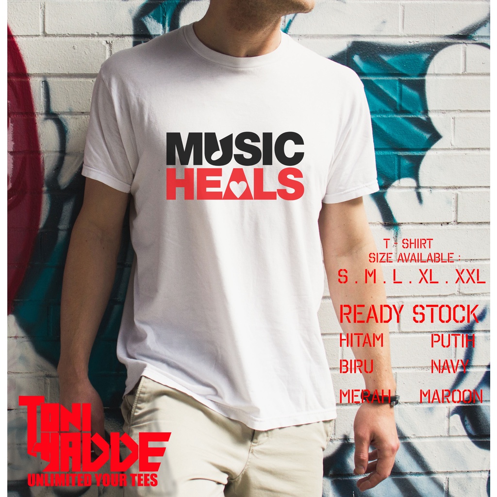 Kaos Baju Music Heals / Kaos Music Band Terbaru