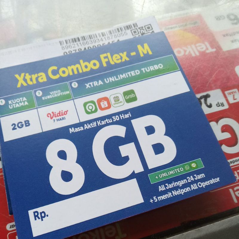 kartu perdana xl COMBO flex 8.GB (M)UNLIMITED