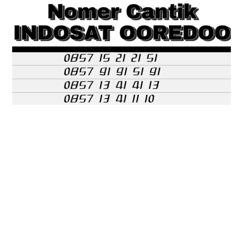 Nomor cantik indosat