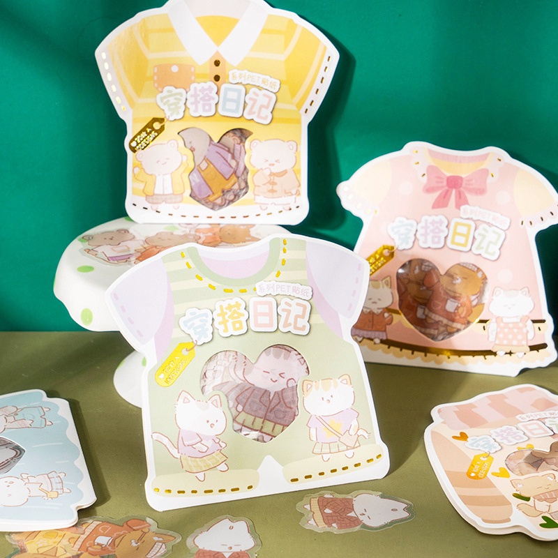 

Animals Daily Outfit Flake Stickers Set - Stiker Dekorasi