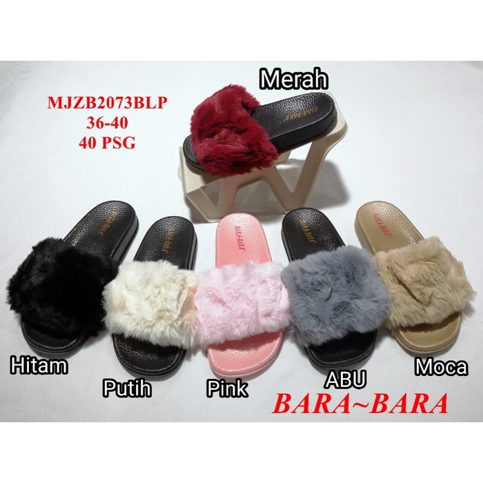 sandal bara bara sendal telinga wanita kelinci bludru import 2073blp