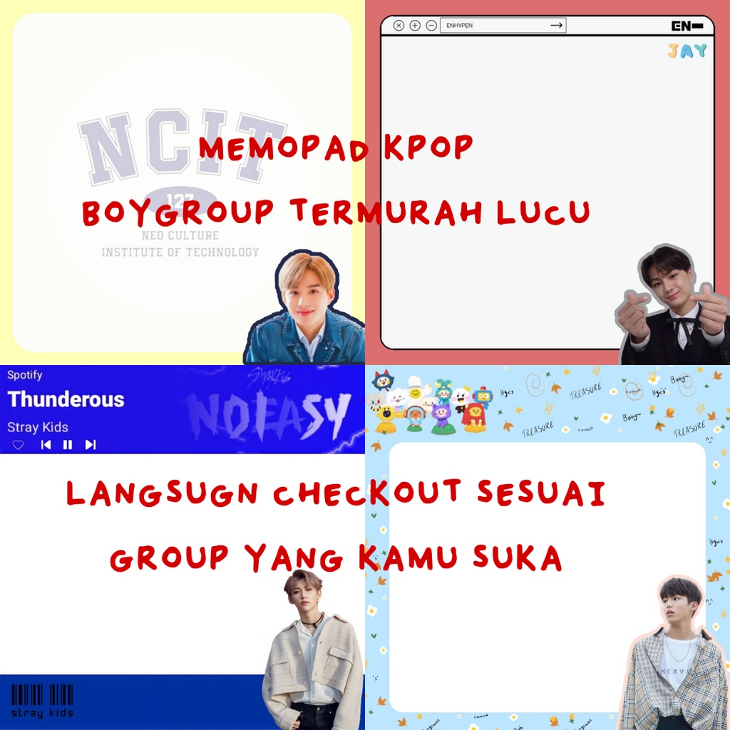 MEMOPAD KPOP EXO BTS NCT TREASURE ENHYPEN TXT STRAY KIDS MURAH DAN LUCU