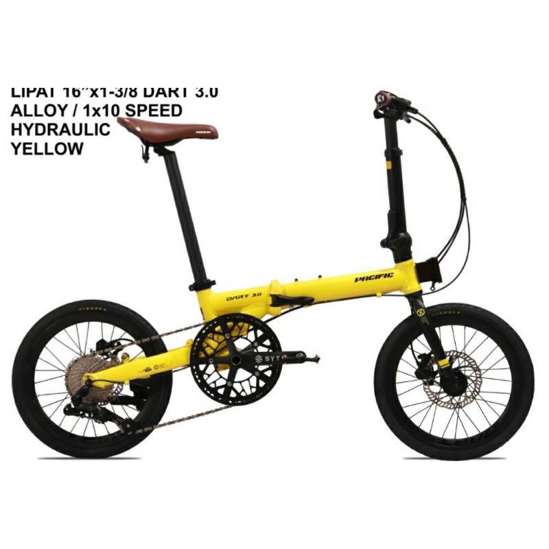 Sepeda Lipat 16 inch Pacific Dart 3.0 Frame Alloy 10 Speed Hidrolik Double Disc