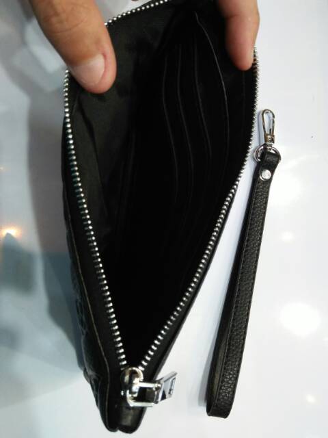 Dompet tipis kulit asli resleting import