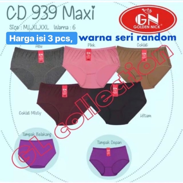 CD Wanita Golden Nick 939 937 Warna Tua dan Muda Ori Murah [Isi 3 pcs]