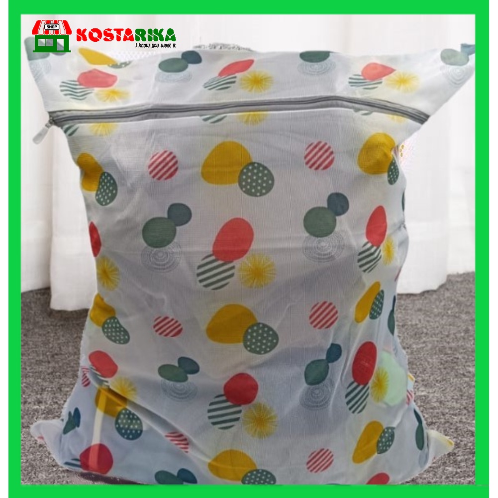 KOSTARIKA Laundry Bag Motif Laundry Net Keranjang Baju Kotor Pengaman Cucian Pakaian 50cm X 60cm