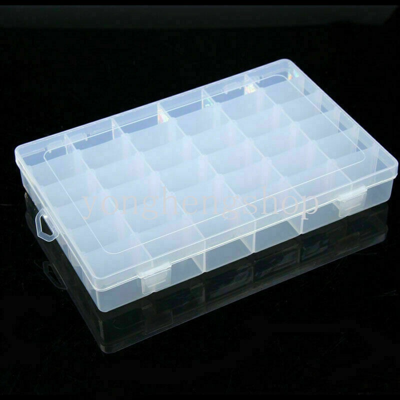 Kotak Penyimpanan Perhiasan Cincin Anting Bahan Plastik 36 Grids Adjustable