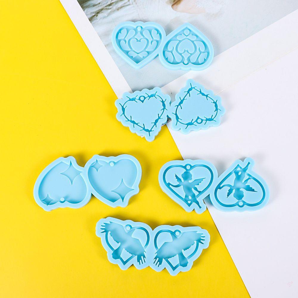 Solighter Anting Cetakan Resin Kerajinan Resin Epoxy UV Membuat Perhiasan Alat Menjuntai Silicone Mold