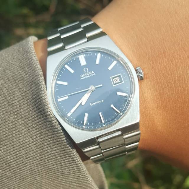 Omega Geneve Automatic Blue Linen Dial