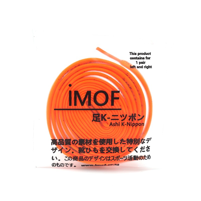 Tali Sepatu IMOF Classic Orange - Black Tulisan Premium Quality