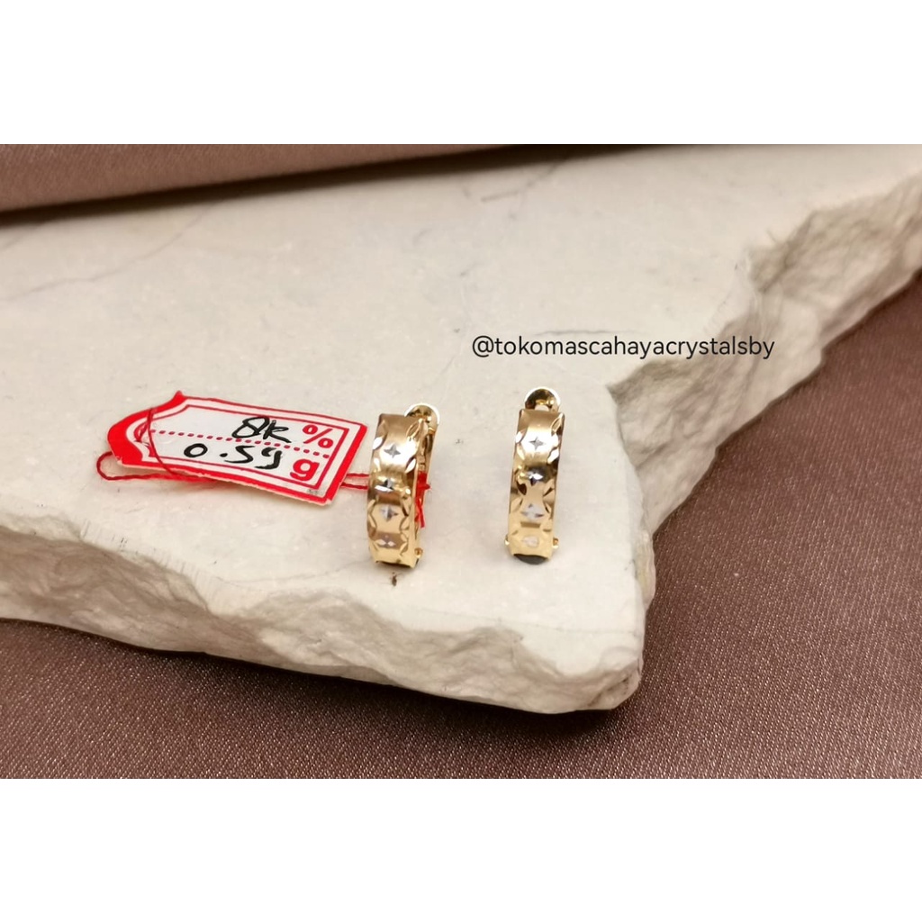 Anting Listring Emas kadar 8k 37.5% 375