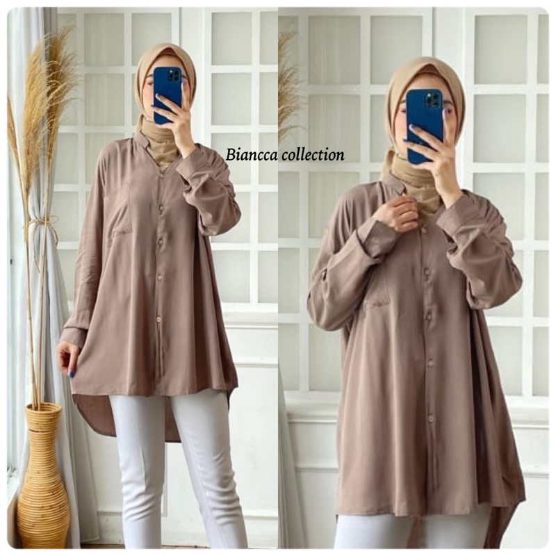 RIKA BLOUSE RAYON KERAH SHANGHAI BLOUSE RAYON PREMIUM KEMEJA RAYON BASIC