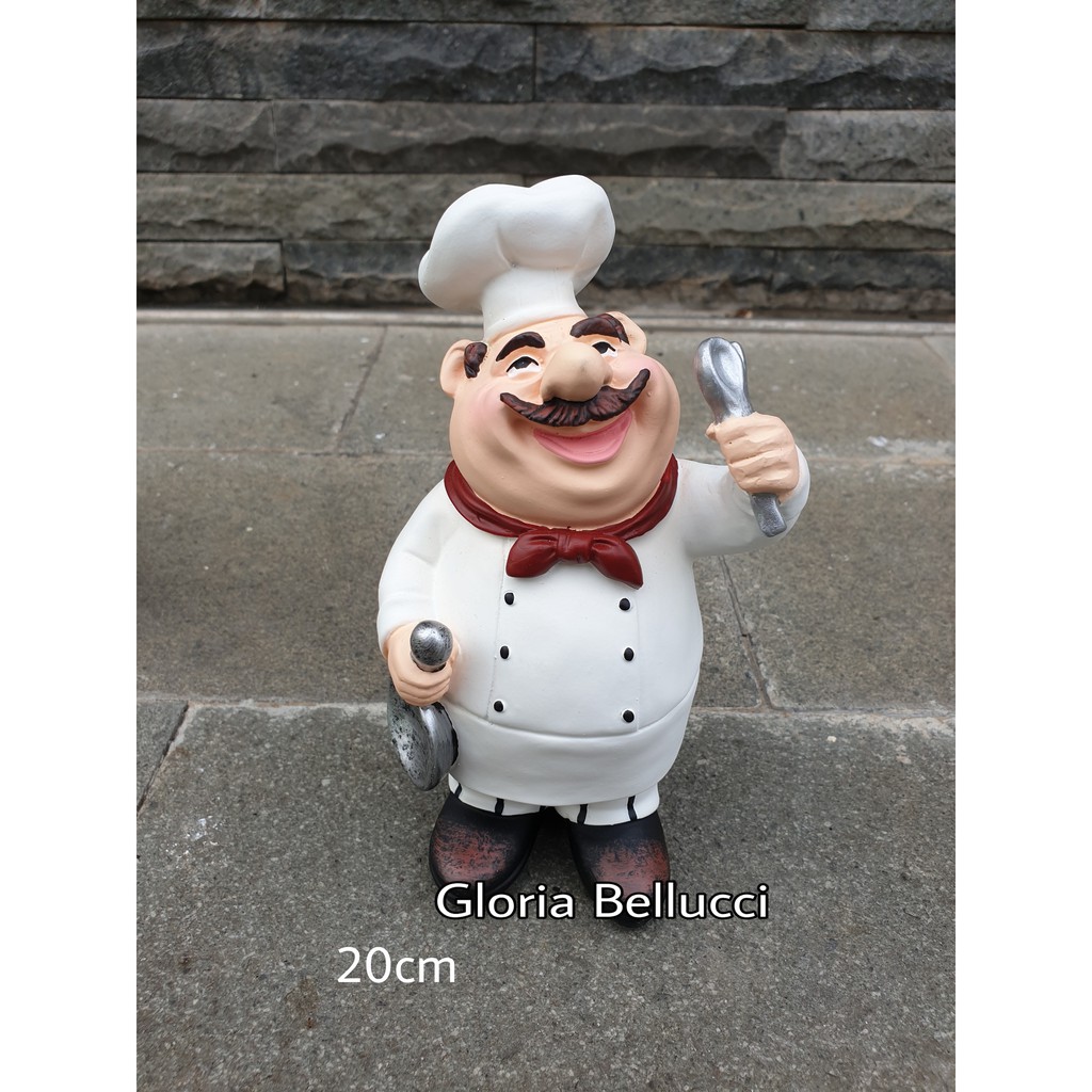 patung pajangan koki teflon miniatur chef cafe restoran