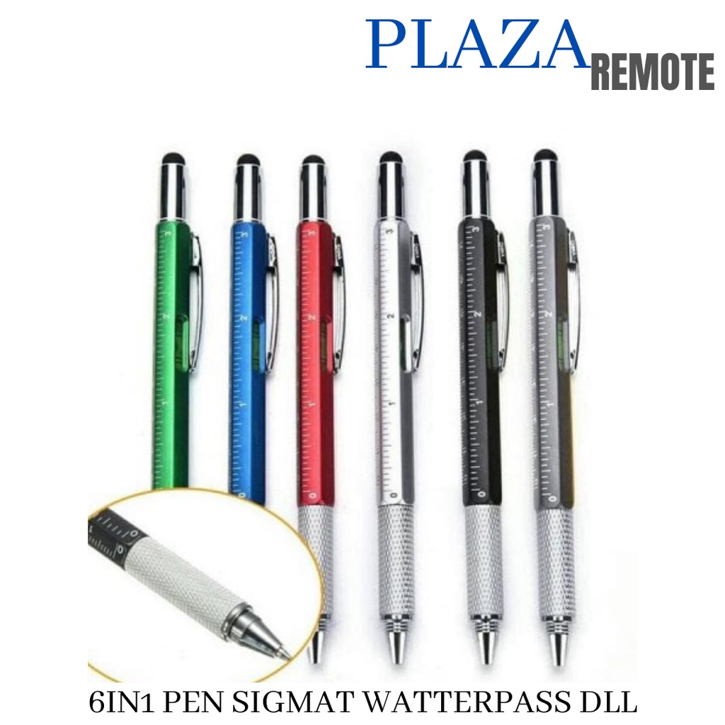 6IN1 PEN STYLUS SIGMAT WATERPASS OBENG PENGGARIS HADIAH DLL