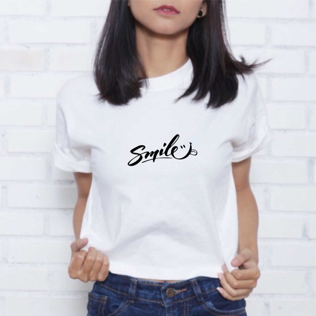 TORETTO-BAJU KAOS DISTRO SMILE || ATASAN UNISEX TERLARIS || COWOK/CEWEK BISA PAKAI