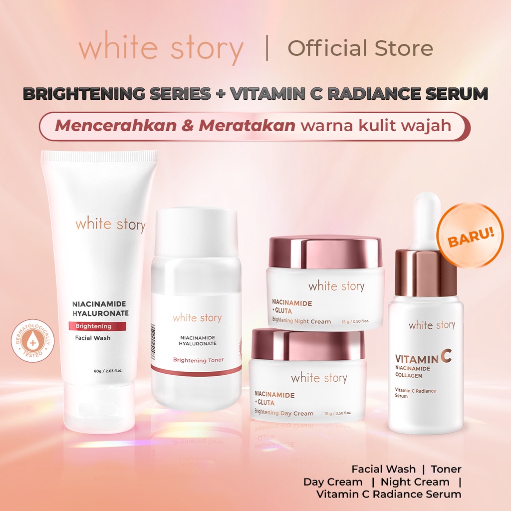 White Story Brightening Paket Wajah + Vitamin C Serum (FREE POUCH)