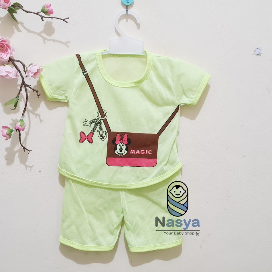 [N-051] Baju Bayi New Born motif cherry / Setelan sehari-hari anak perempuan (0-6 bulan)