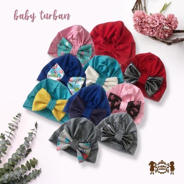 Petite Mimi Turban Topi Anak Bayi Balita Big Bow