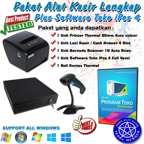 Paket mesin kasir toko retail grosir minimarket swalayan murah lengkap