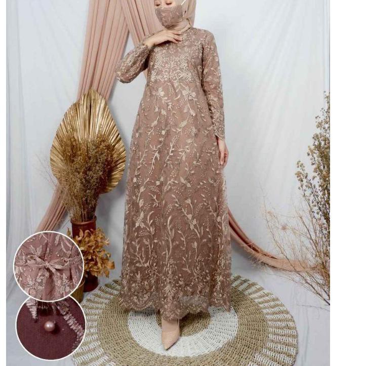 BISA COD 11.11 Gamis Pesta / Gamis Maxi Brokat / Gamis Tile / Gamis Jumbo / Maxi Dress / Baju Muslim
