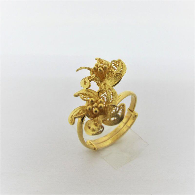 Cincin emas asli kadar 875 model bunga kendari emas asli 3.5gr