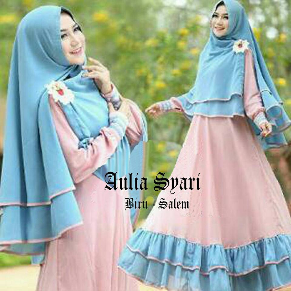 BAJU BUSANA MUSLIM GAMIS AULIA SYARI MERAH HITAM BERGO NO PED.