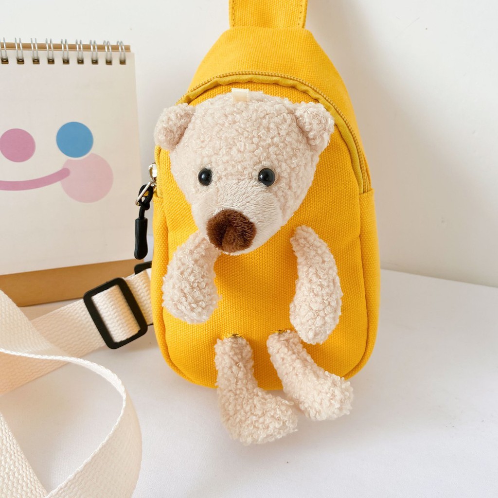 LittleAaron TAS BEAR TIMBUL SLINGBAG tas import resleting slempang anak laki perempuan