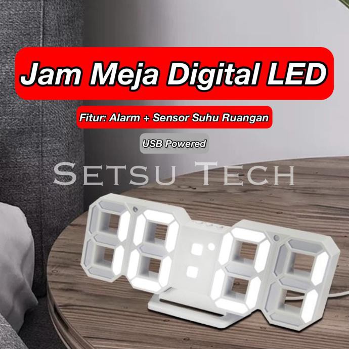 Jam Meja Led Digital 3D Clock Jam Dinding Tembok