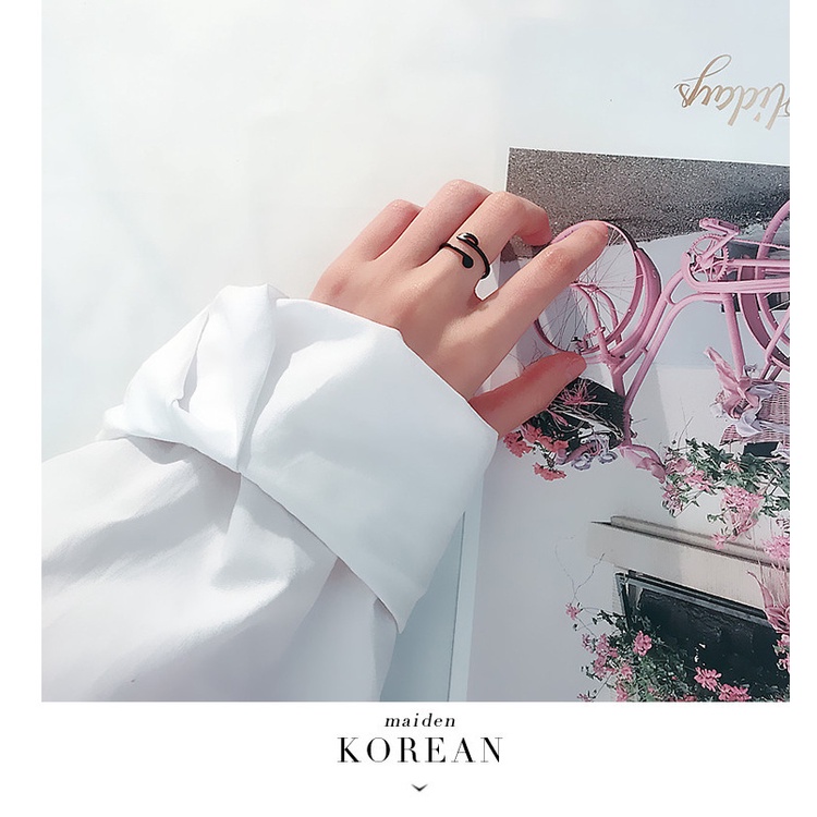 Yang chic gaya dingin catatan terbuka cincin wanita Jepang dan Korea fashionmongers siswa pribadi In