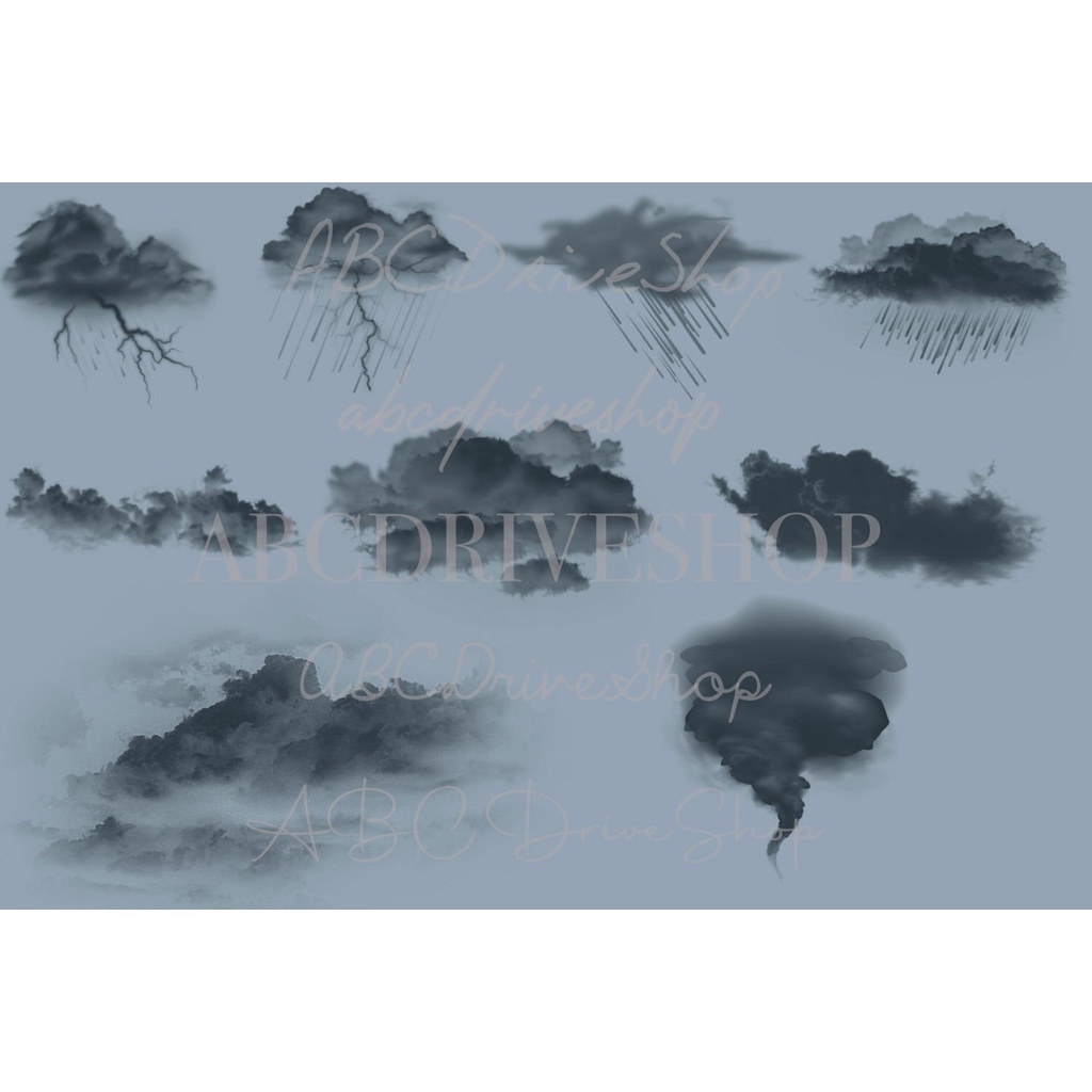 Procreate Brush - Storm &amp; Lightning Procreate Brushes