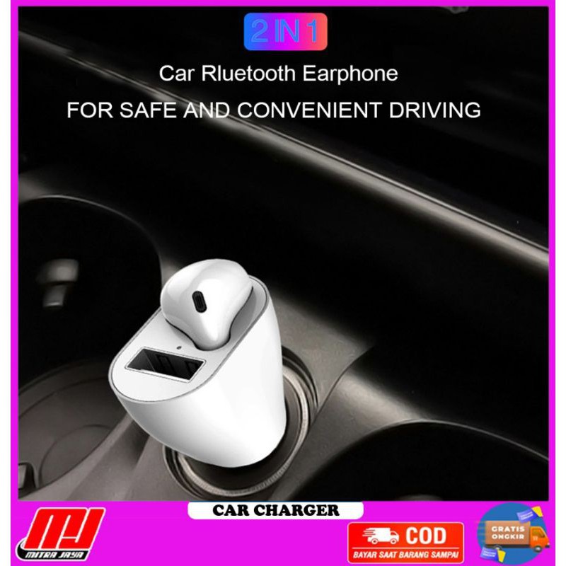 Car Charger With Headset Wireless Bluetooth