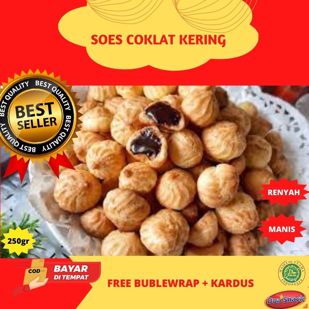 

Snack Makanan Ringan Cemilan Soes Coklat 250gr Enak Manis Renyah Disukai Anak-Anak dan Dewasa