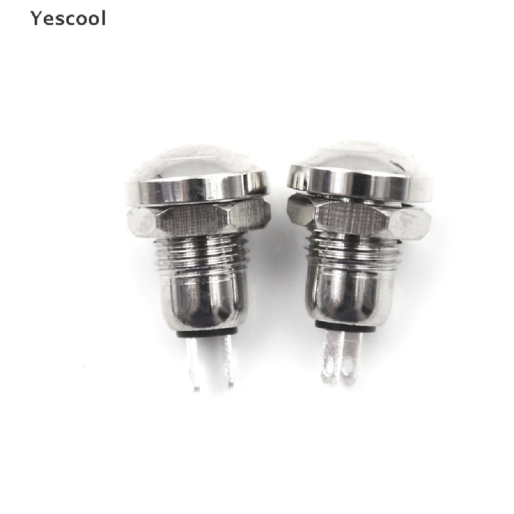 Yescool 2pcs Saklar Tombol Tekan Momentary Mini Micro 2Pin 8mm Anti Air Bahan Metal