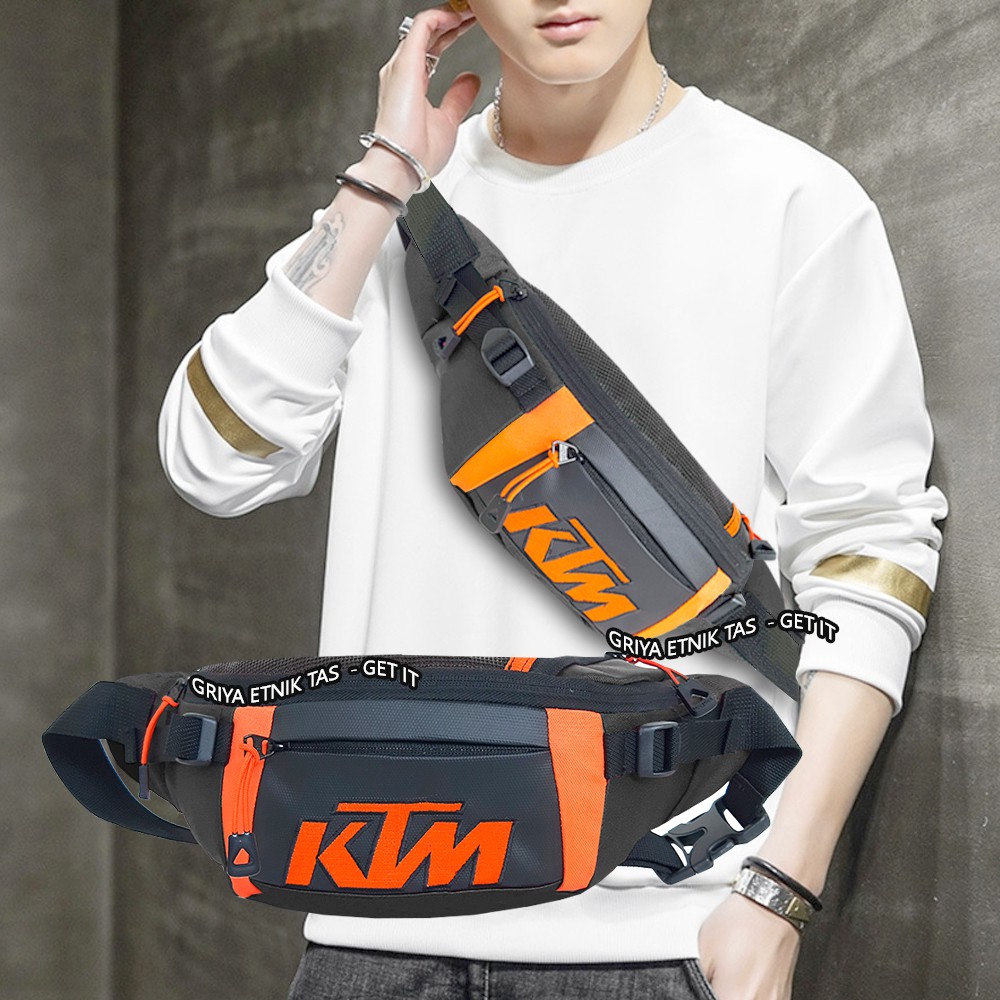 Waistbag Pria Motor KTM - Tas Pinggang Pria - Tas Selempang Cowok - Tas Slempang Pria - Waist Bag