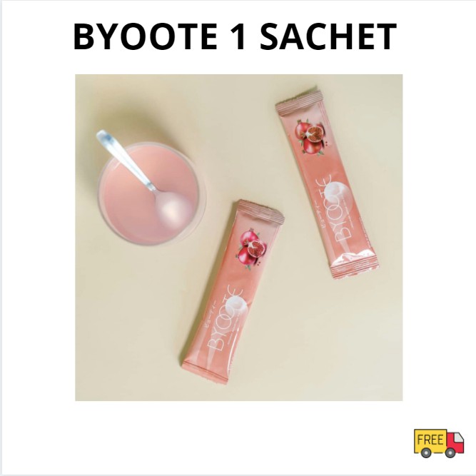 BYOOTE COLLAGEN 1 SACHET BPOM HALAL ECERAN GLUTATHIONE GLOWING ORIGINALBYOTE BYOTEE COLAGEN