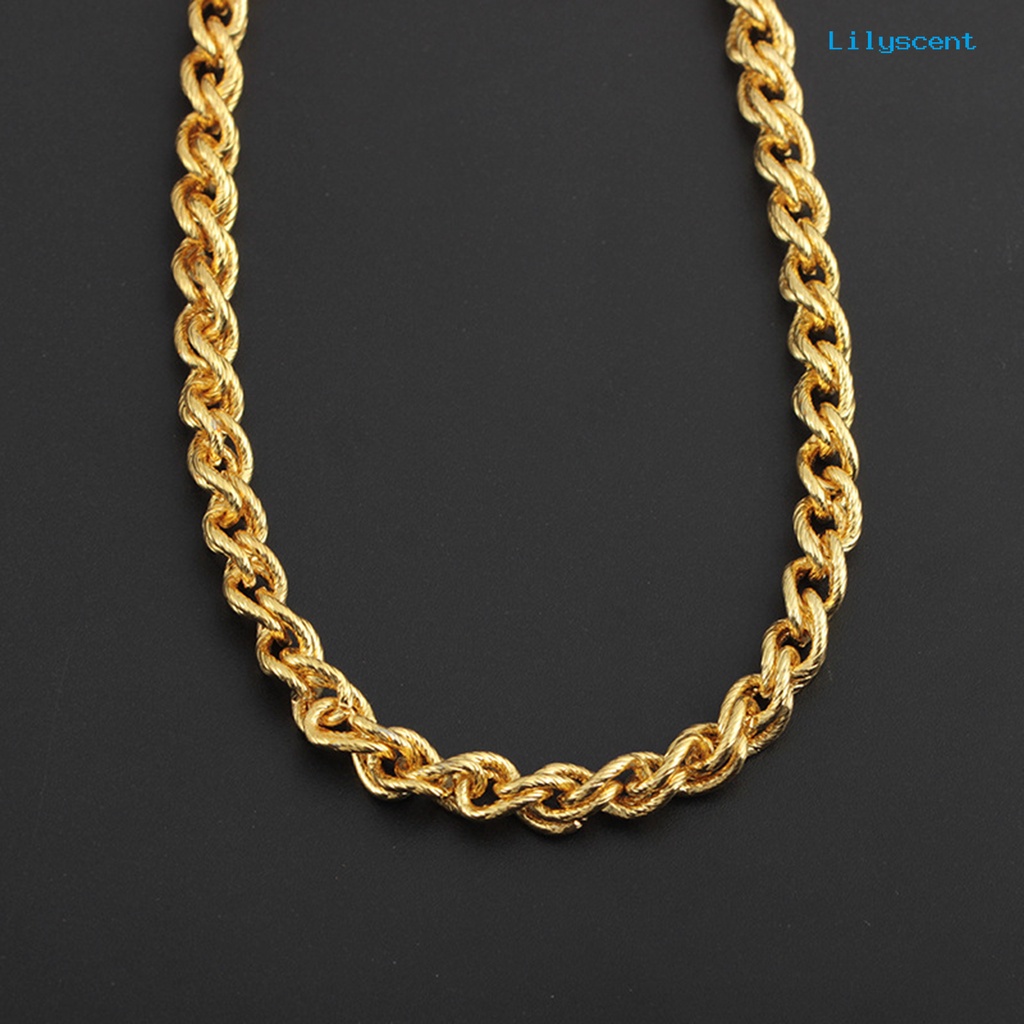 Kalung Rantai Twisted Bahan Besi Gaya Hip Hop Untuk Pria