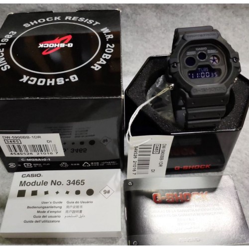 Jam Tangan Casio G-Shock DW-5900 Black Resin Band Men Sport Watch