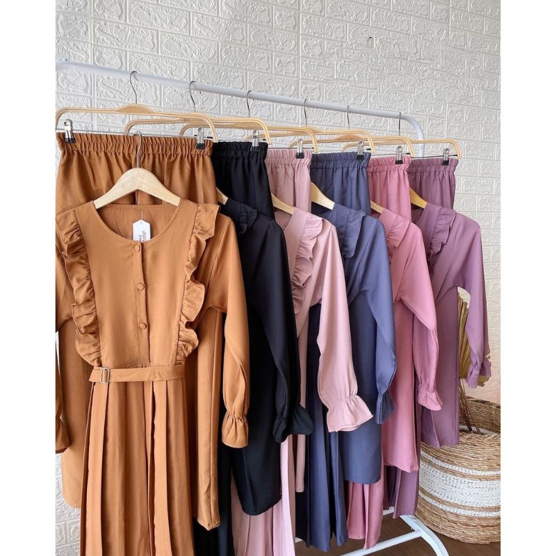 Hika Setelan Wanita - One Set Wanita - Baju Setelan Wanita- Setelan Muslim Wanita - Set 2in1