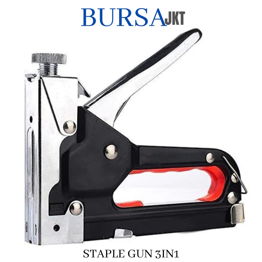 STEPLER TEMBAK CEKREKAN PENGOKOT HEKTER GUN TACKER STAPLES  3IN1 TUKANG SOFA JOK MOTOR